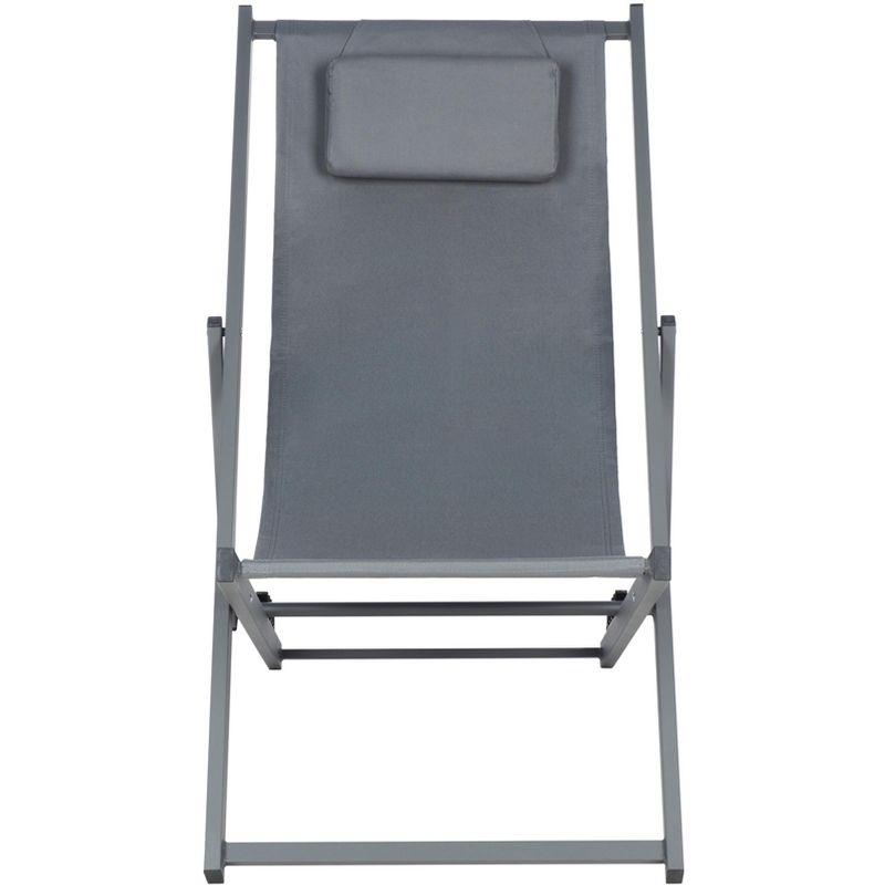 Camlin Foldable Sling Chair (Set Of 2) - Grey/Grey - Safavieh