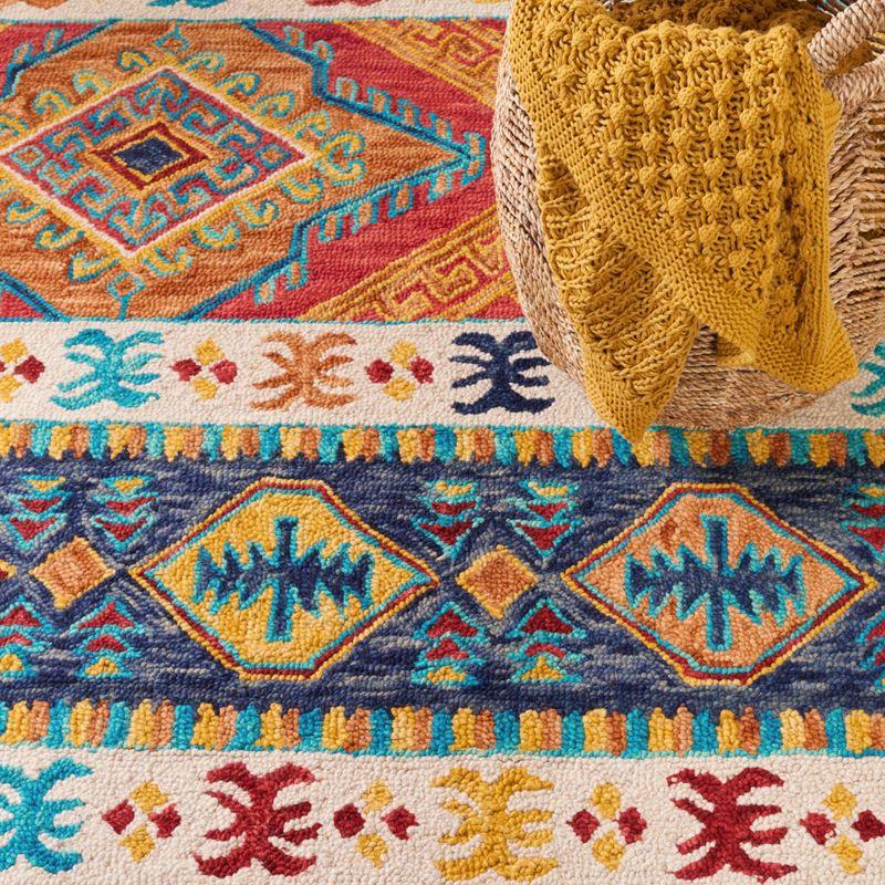 Aspen APN502 Hand Tufted Indoor Accent Rug - Navy/Ivory - 3'x3' - Safavieh