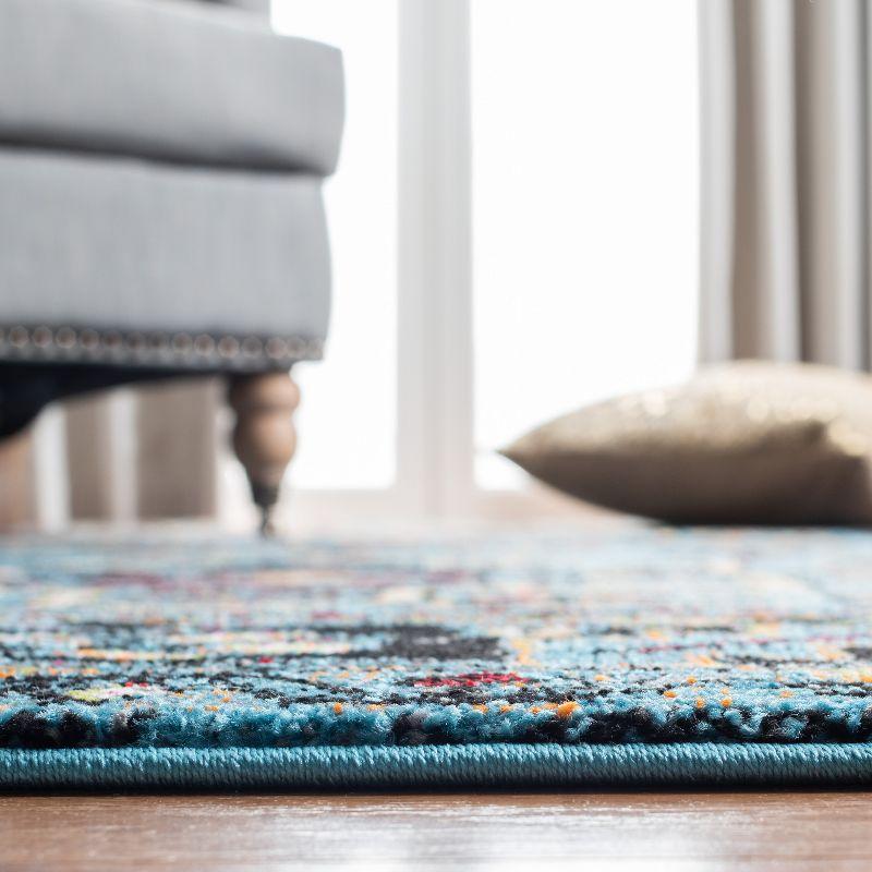 Vintage Hamadan VTH211 Power Loomed Indoor Area Rug - Light Blue/Black - 6'7"x9' - Safavieh