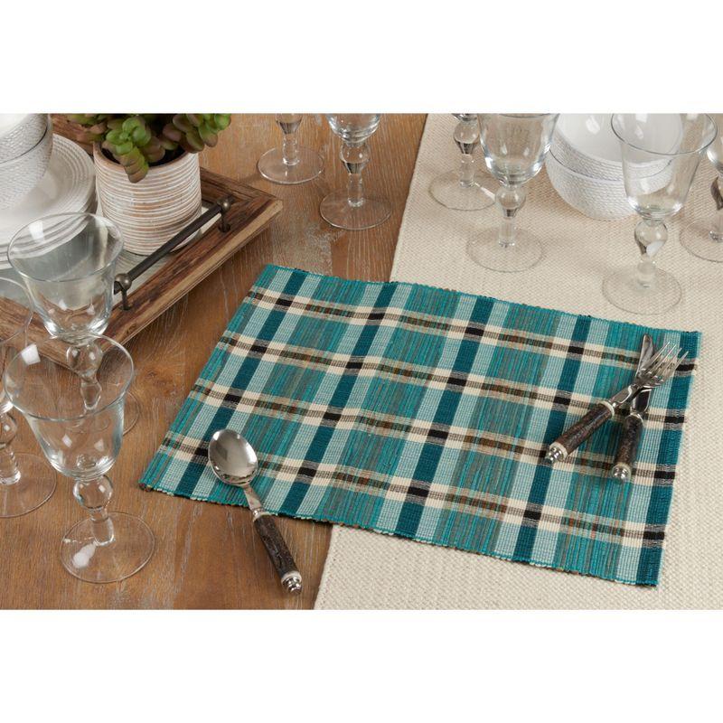 Saro Lifestyle Plaid Woven Water Hyacinth Placemat (Set of 4)