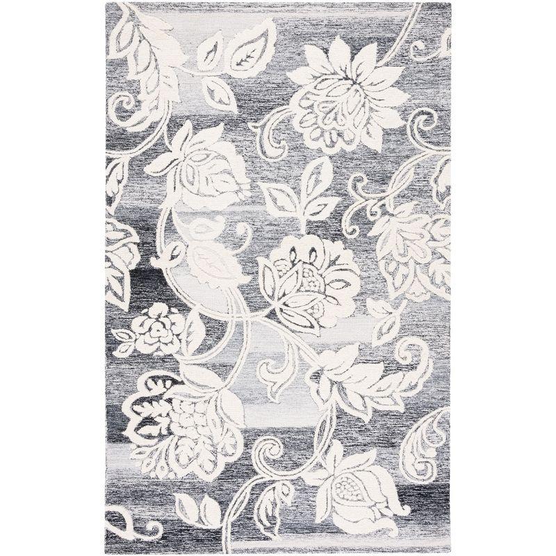 Jardin JAR731 Hand Tufted Area Rug - Black/Ivory - 4'x6' - Safavieh.