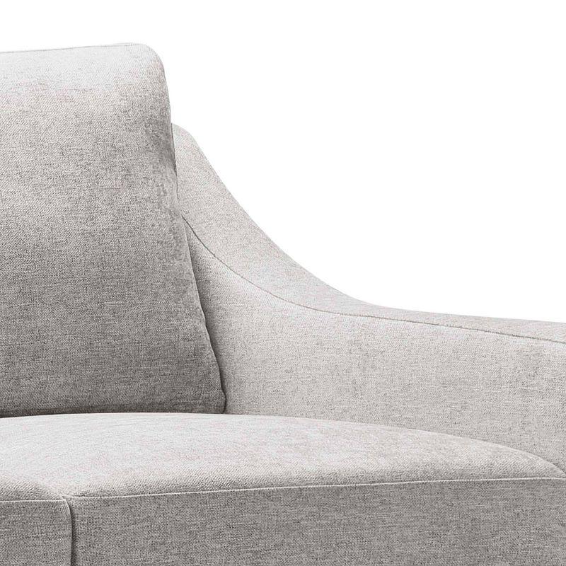 Elegant Gray Chenille Sloped-Arm Loveseat with Pine Frame