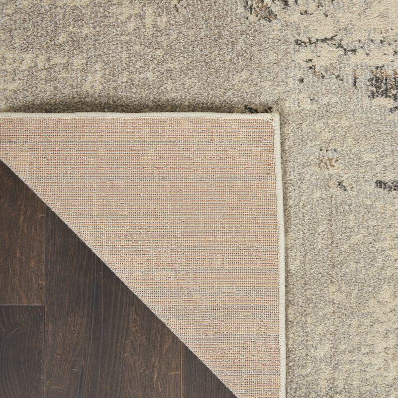 Ivory/Grey Abstract Hand-knotted Reversible Area Rug