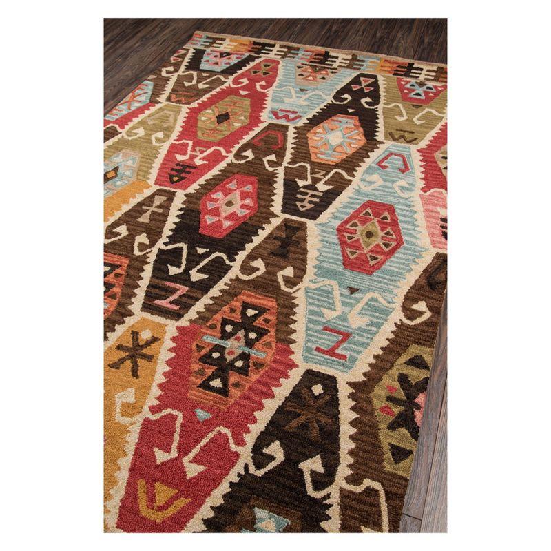 Momeni Tangier Uriel Multi 2' X 3' Accent Rug: Wool, Geometric, Handmade, Medium Pile, Bohemian Style, Indoor Use