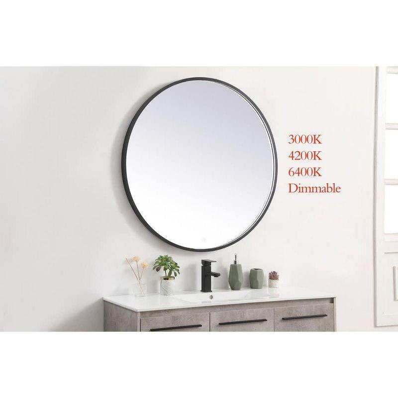 Elegant Lighting Pier 39 inch LED Mirror with Adjustable Color Temperature 3000K/4200K/6400K in Black