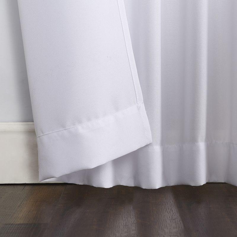 40"x108" No. 918 Light Filtering Semi-Sheer Joshua Heathered Texture Tab Top Curtain Panel White: Transitional Style, Machine Washable