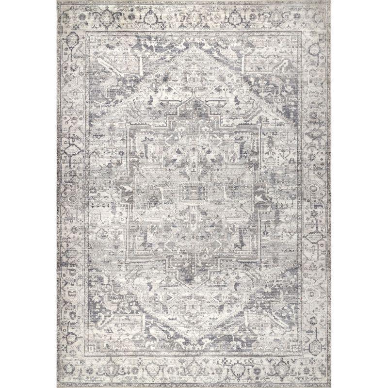 Elysian Gray Medallion 8' x 10' Easy-Care Synthetic Area Rug