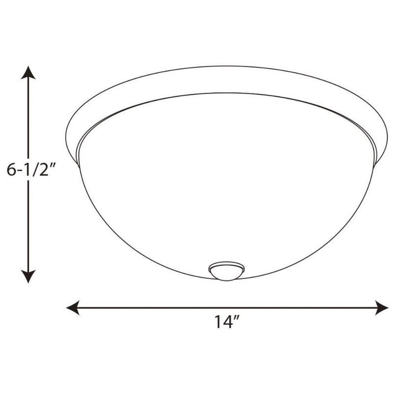 Progress Lighting, Dome Collection, 2-Light Flush Mount, Brushed Nickel, Etched Glass, Material: Steel