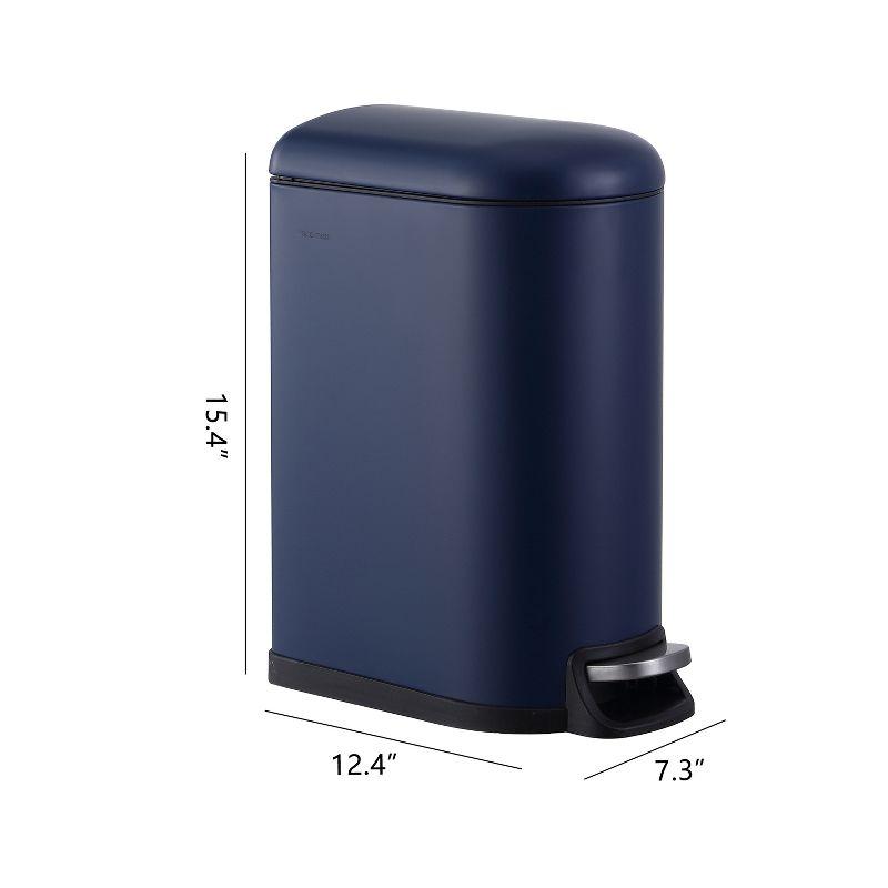happimess Roland Mini 2.6-Gallon Step-Open Trash Can, Denim Blue
