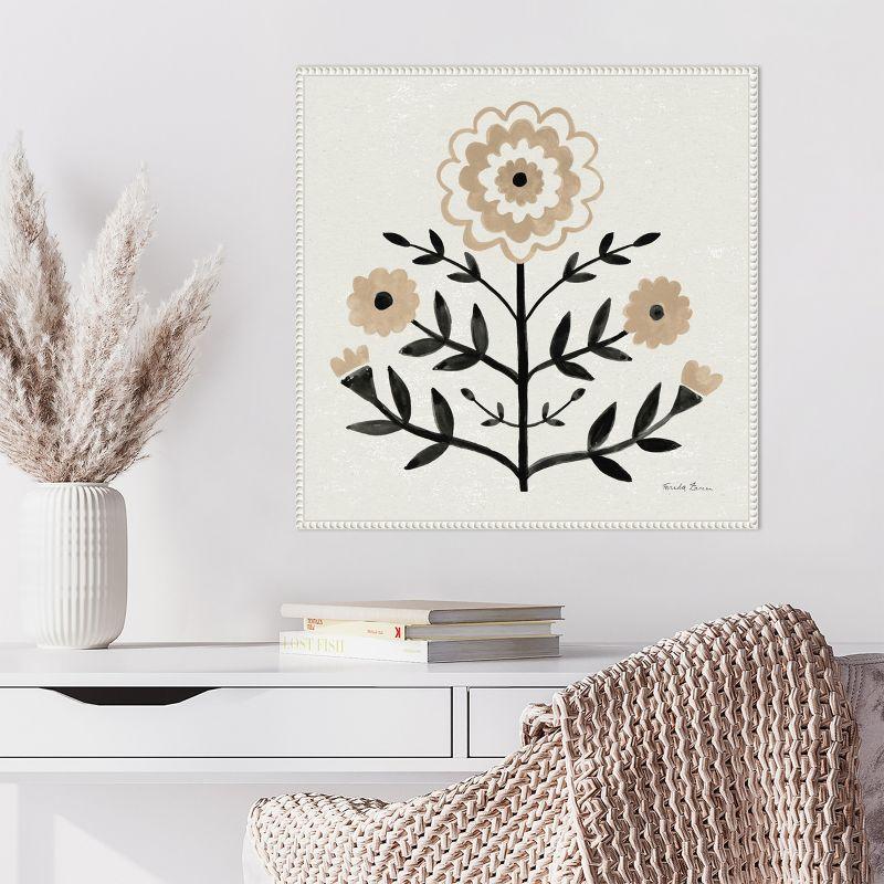 Amanti Art Garden Folk Flowers I by Farida Zaman Canvas Wall Art Print Framed 22 x 22-in.