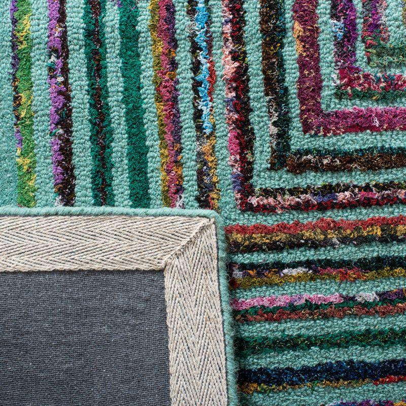Nantucket NAN603 Hand Tufted Area Rug - Teal - 6'x6' - Safavieh.