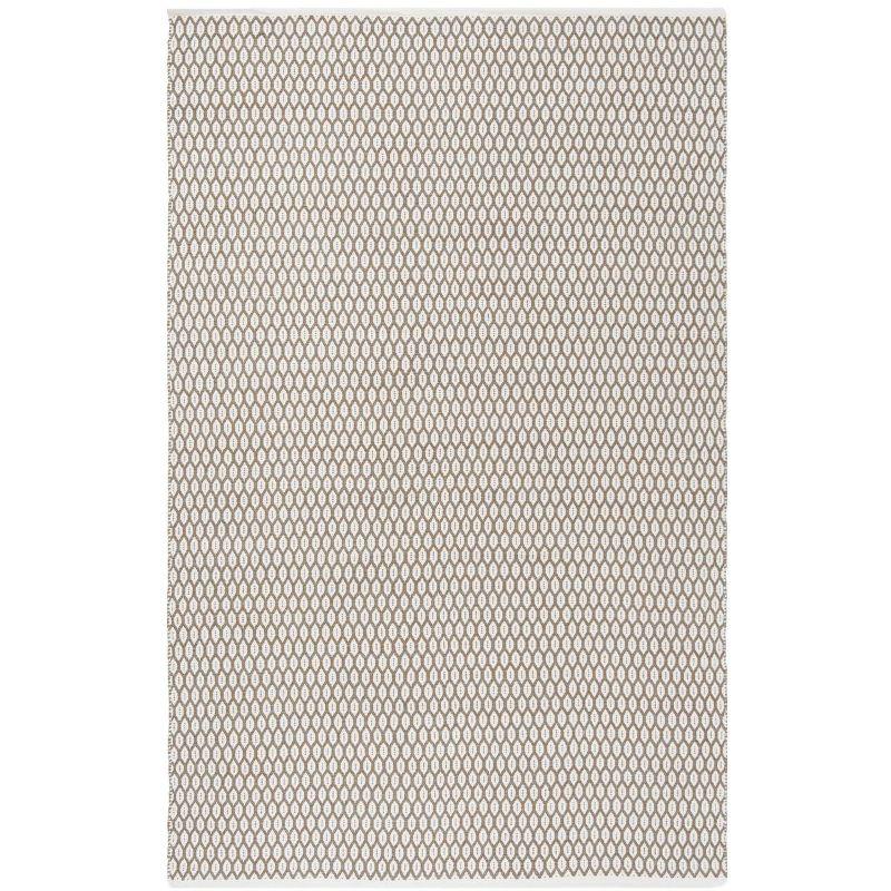 Ivory and Beige Handwoven Wool Cotton 8' x 10' Area Rug