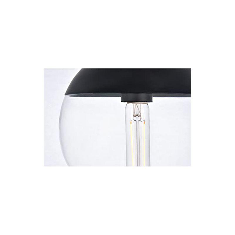 Elegant Lighting Eclipse 1 Light Black Pendant With Clear Glass