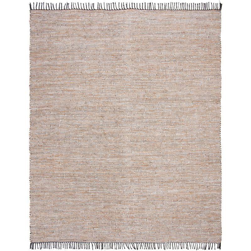 Vintage Leather VTL203 Hand Woven Indoor Area Rug - Silver - 8'x10' - Safavieh