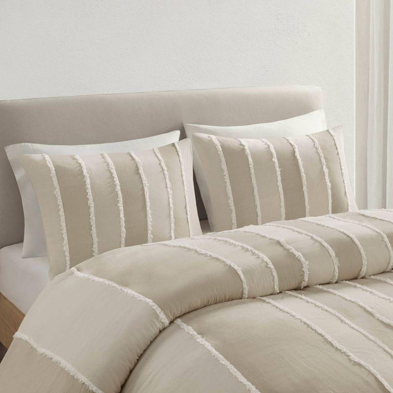 INK+IVY Shay 3 Piece Striped Cotton Duvet Cover Set