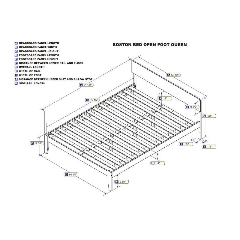 Boston Modern Queen Platform Bed with Panel Headboard in Grey