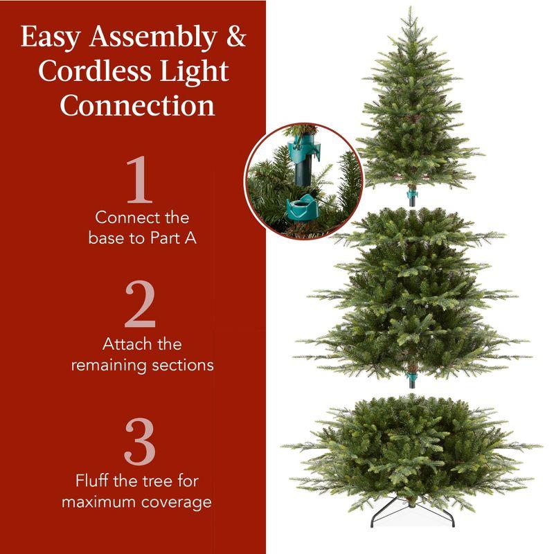 7.5ft Pre-Lit Aspen Noble Fir Christmas Tree with Multicolor LED Lights