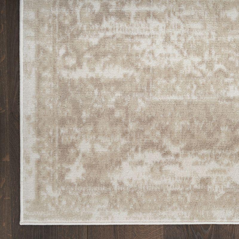 Nourison Grafix Center Medallion Area Rug Ivory Beige 5'3" x 7'3"