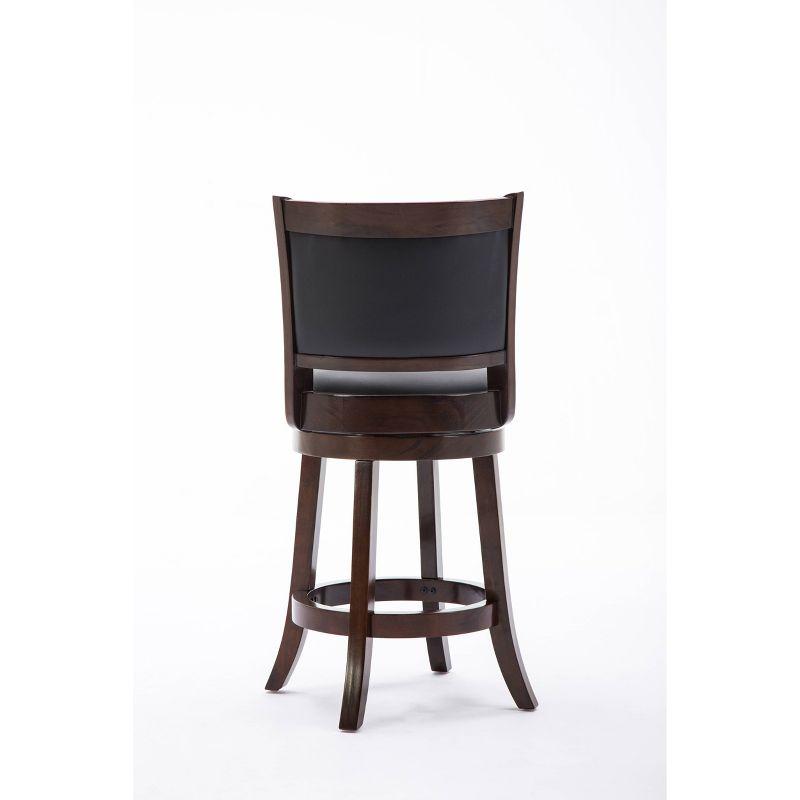 24" Augusta Swivel Counter Height Barstool Hardwood Cappuccino - Boraam: Round Seat, Footrest