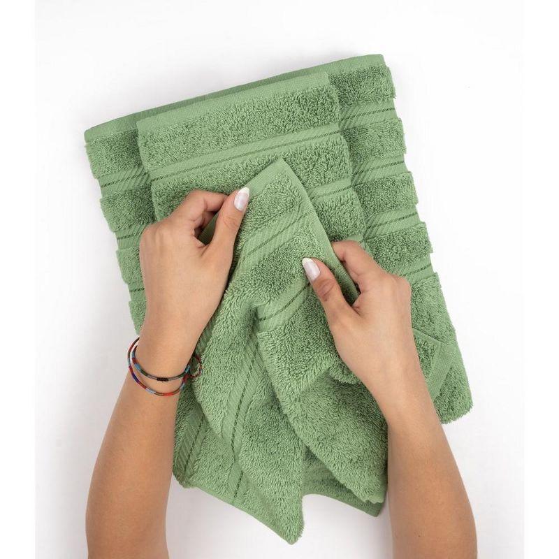 American Soft Linen 6 Piece Towel Set, 100% Cotton Bath Towels for Bathroom, Sage Green