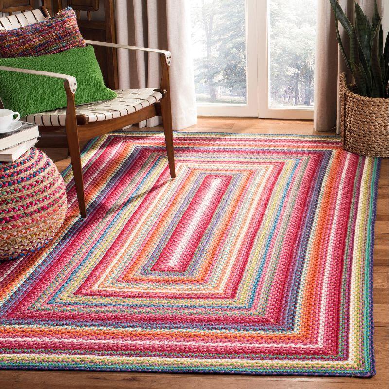 Handwoven Multicolor Braided Oval Synthetic Area Rug, 3' x 5'