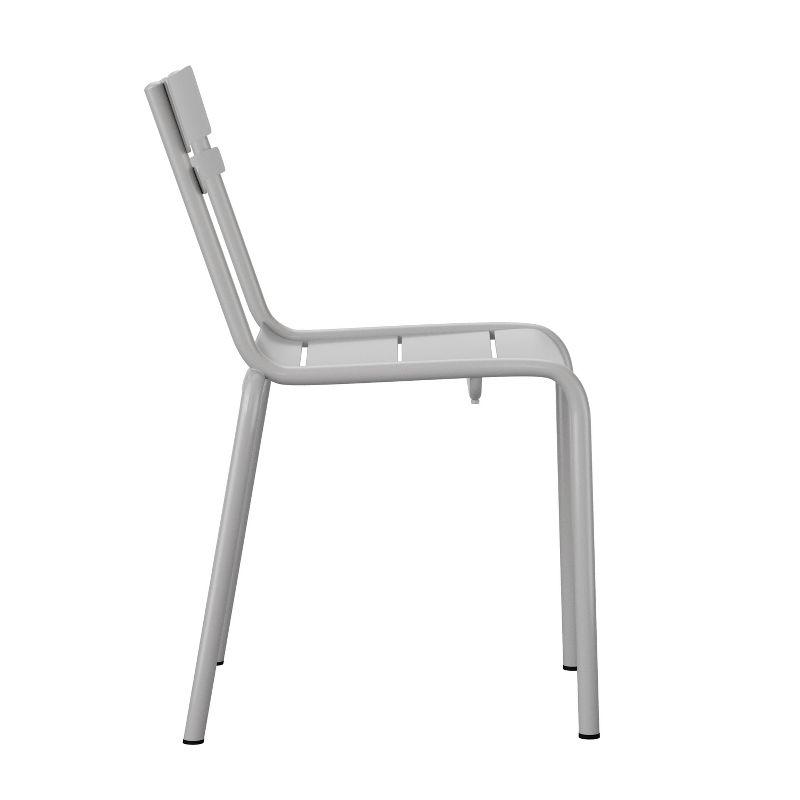 Flash Furniture Nash Commercial Grade Steel Stack Chair, Indoor-Outdoor Armless Chair with 2 Slat Back