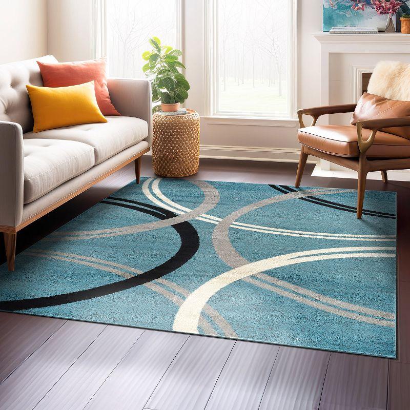 World Rug Gallery Contemporary Abstract Circles Design Area Rug