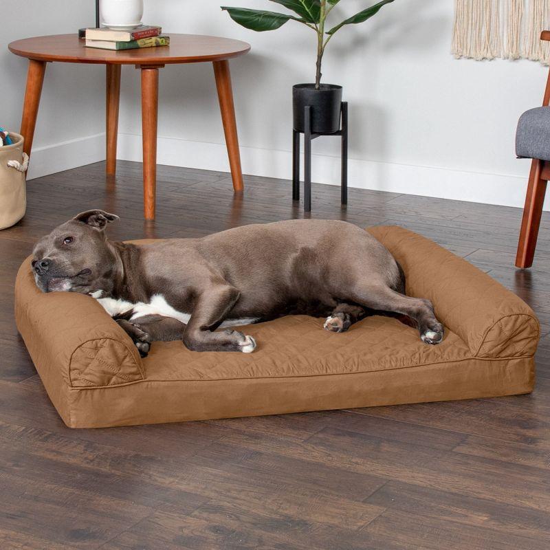 FurHaven Quilted Orthopedic Sofa Dog Bed - Large, Warm Brown