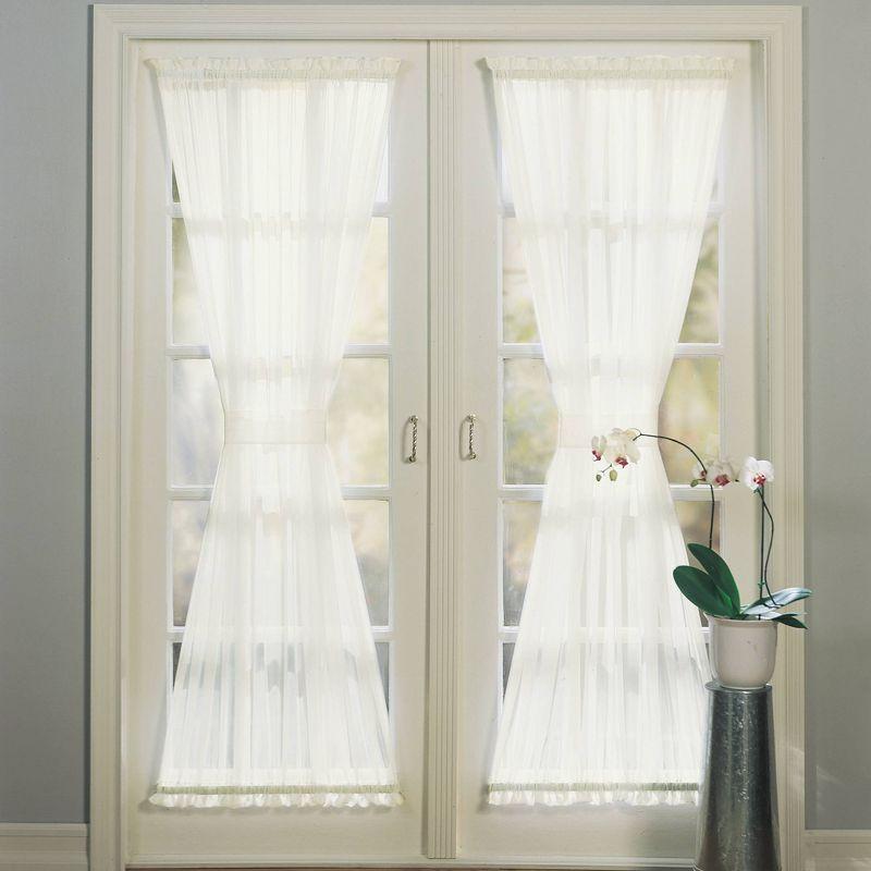 Eggshell Sheer Polyester Rod Pocket French Door Curtain Panel