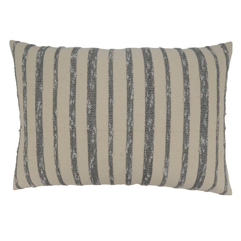 Black & White Thin Striped Cotton Throw Pillow Cover 16"x24"