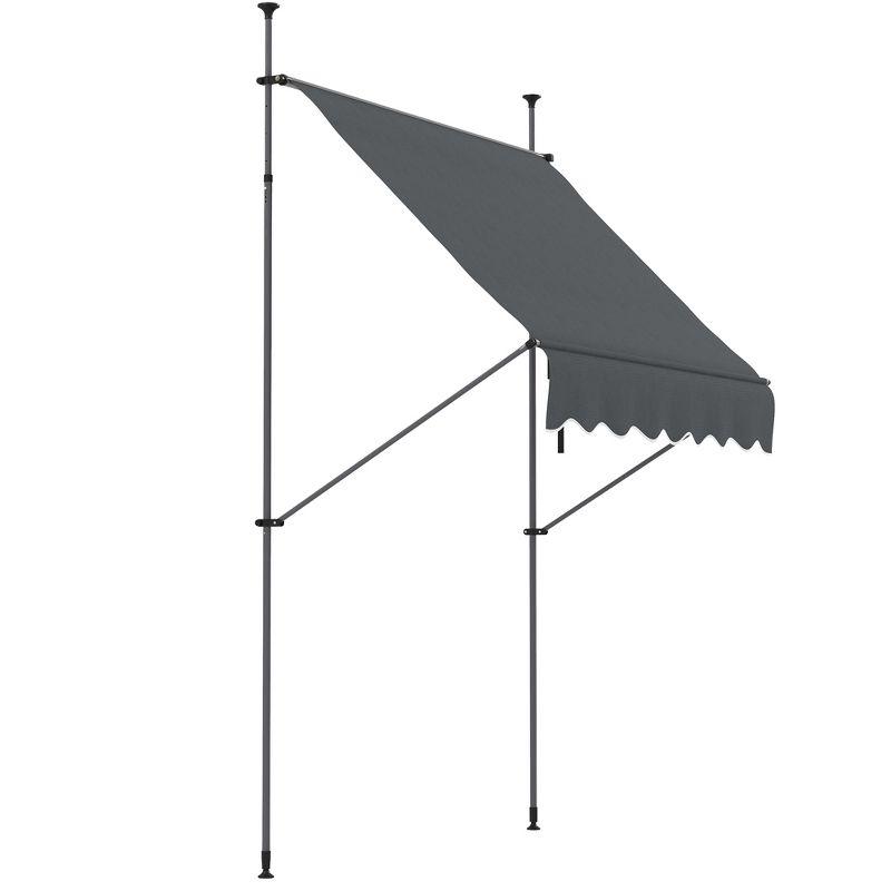 Outsunny D Polyester Cover Retractable Patio Awning
