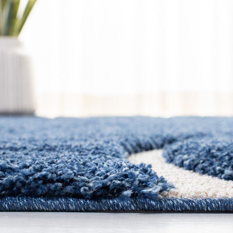Florida Shag SG471 Power Loomed Indoor Area Rug - Navy/Ivory - 9'x12' - Safavieh