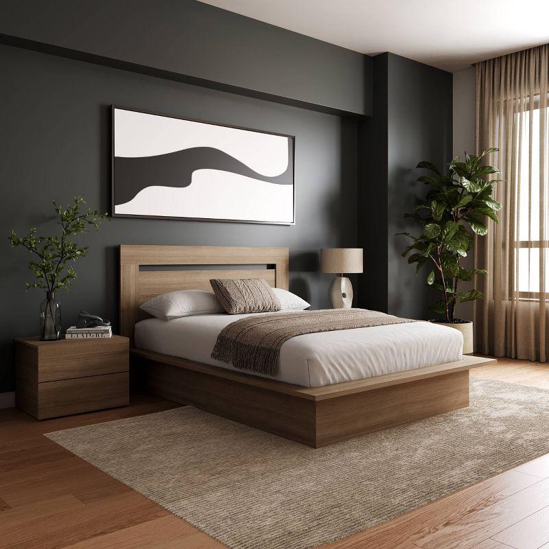 Malibu Brown Oak 4-Piece Modern Bedroom Set