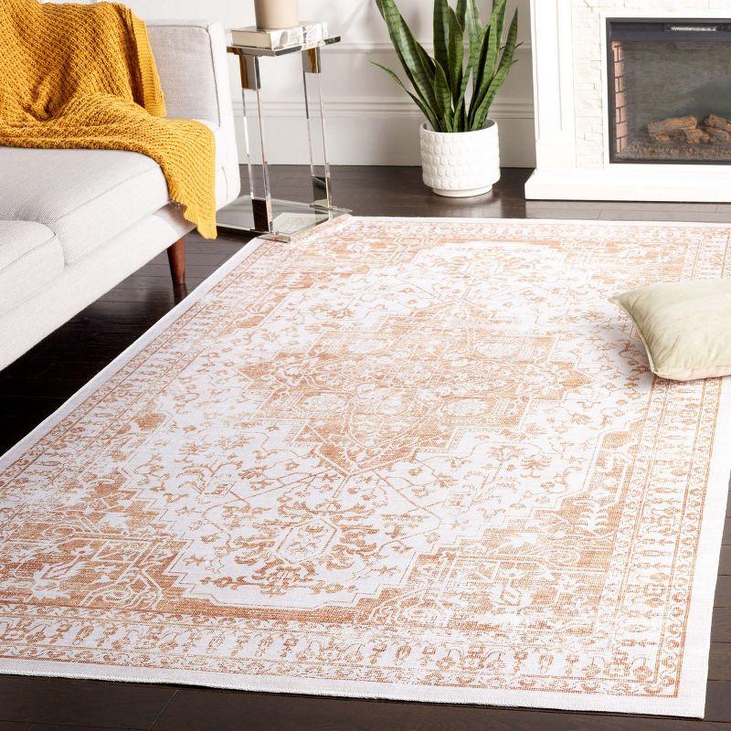 Arizona Beige and Gold 4' x 6' Machine Washable Area Rug