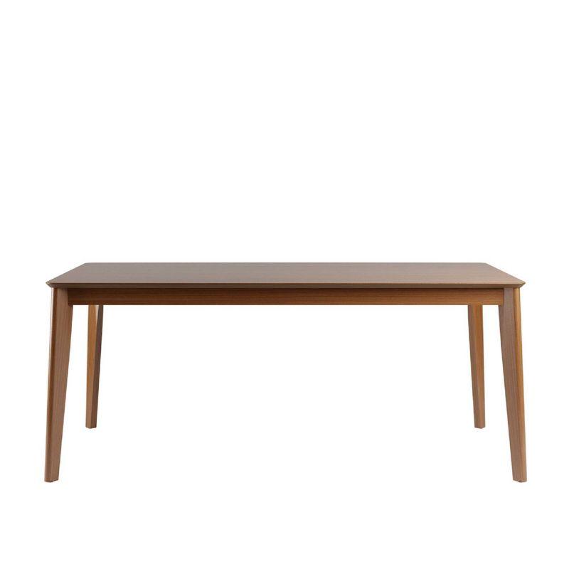 Manhattan Elegance 75" Cream Solid Wood Mid-Century Dining Table