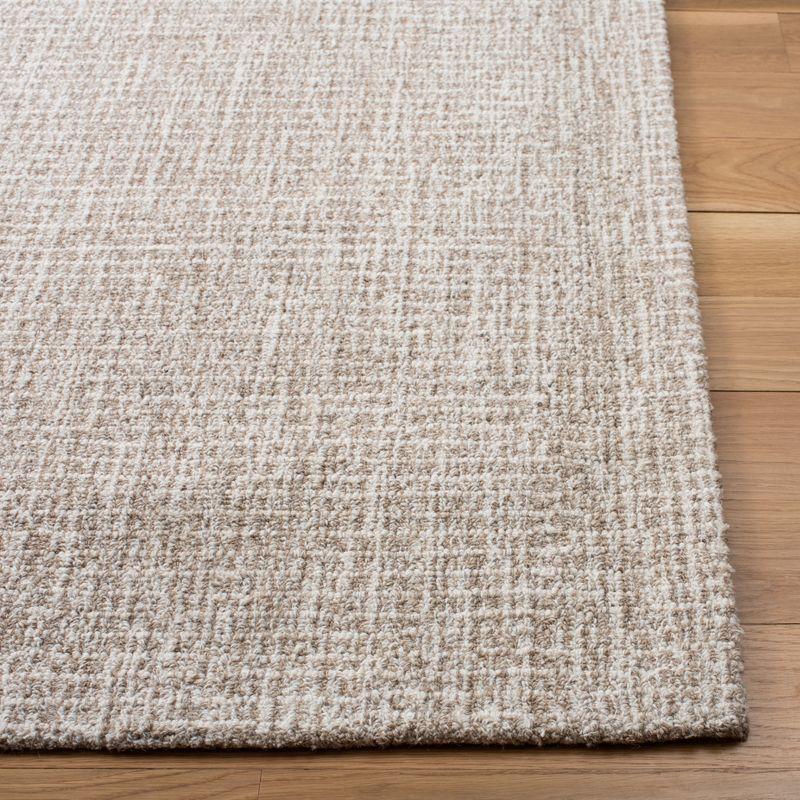 Ivory Abstract Hand-Tufted Wool Square Rug - 4' x 4'