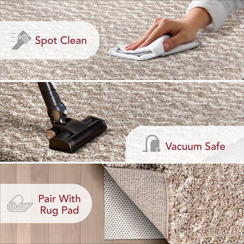 Nuloom Cuellar Striped 8x10 Shag Indoor Area Rug for Living Room Bedroom Dining Room Nursery, Cream/Ivory