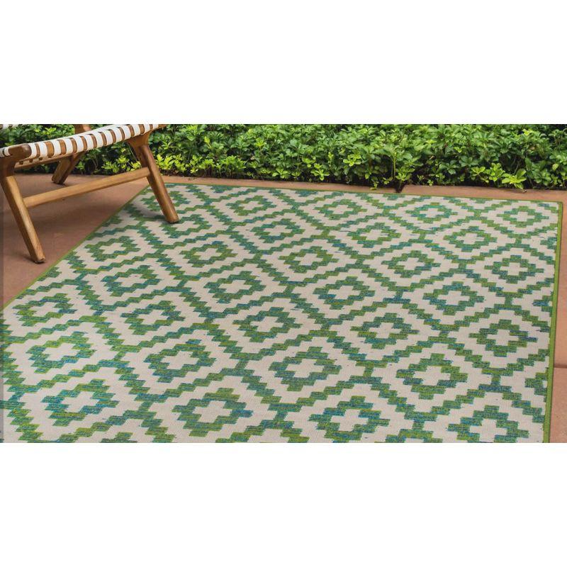 World Rug Gallery Contemporary Geometric Trellis Indoor/Outdoor Area Rug - GRAY 5' X 7'