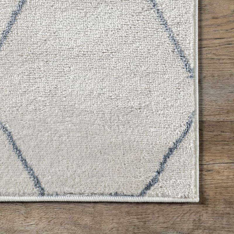 Nuloom Veronica Geometric 5x8 Indoor Area Rug for Living Room Bedroom Dining Room Kitchen, Blue/Ivory