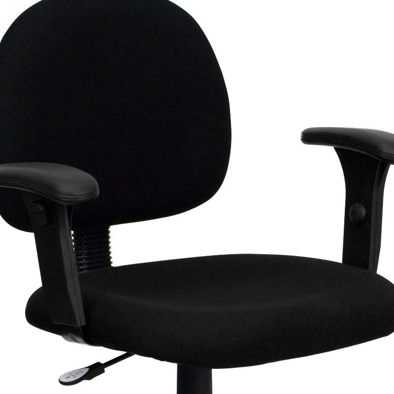 Ergonomic Black Fabric Task Chair with Adjustable Arms