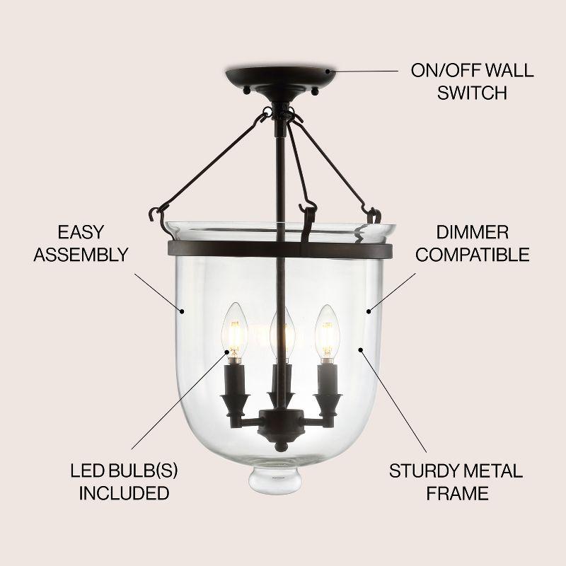 JONATHAN Y Charlotte Metal/Glass LED Semi-Flush Mount