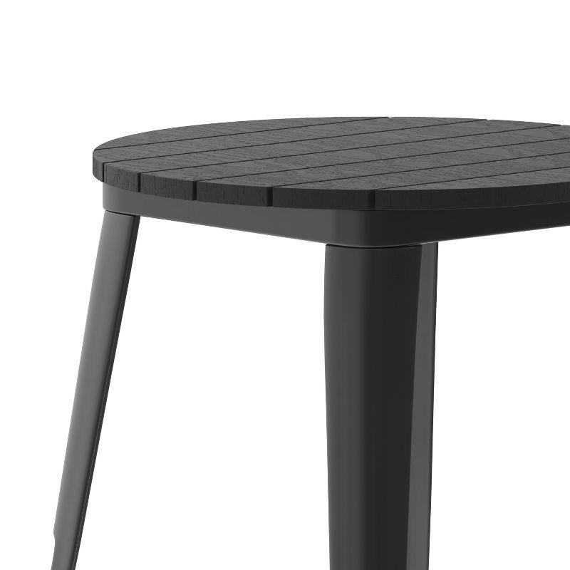 Flash Furniture Declan Commercial Grade Indoor/Outdoor Dining Table, 23.75" Round All Weather Poly Resin Top with Steel Base