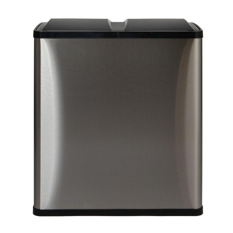 Household Essentials Steel Motion Sensor Multi-Compartment Trash/Recycling Bins - 8 Gallons