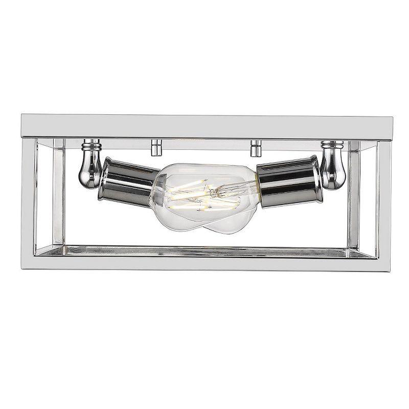 Golden Lighting Wesson 2-Light Flush Mount in Chrome
