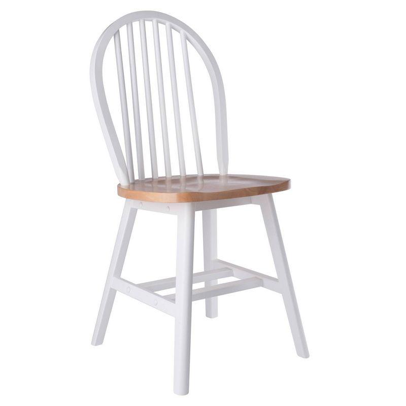 Winsome 2pc Windsor Chair Set Natural/White : Wood Frame, Spot Clean, Transitional Style, No Tools Assembly