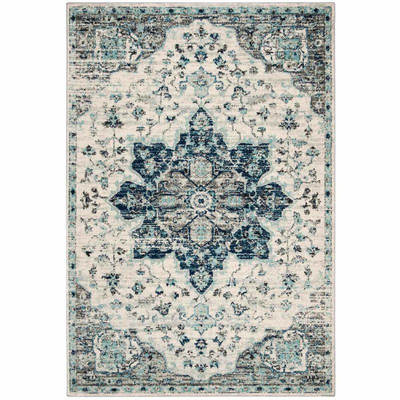 Madison 900 MAD921 Power Loomed Indoor Area Rug - Ivory/Navy - 5'3"x7'6" - Safavieh