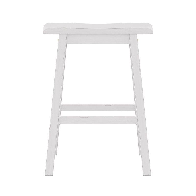 Sea White 24" Backless Saddle Wood Counter Stool