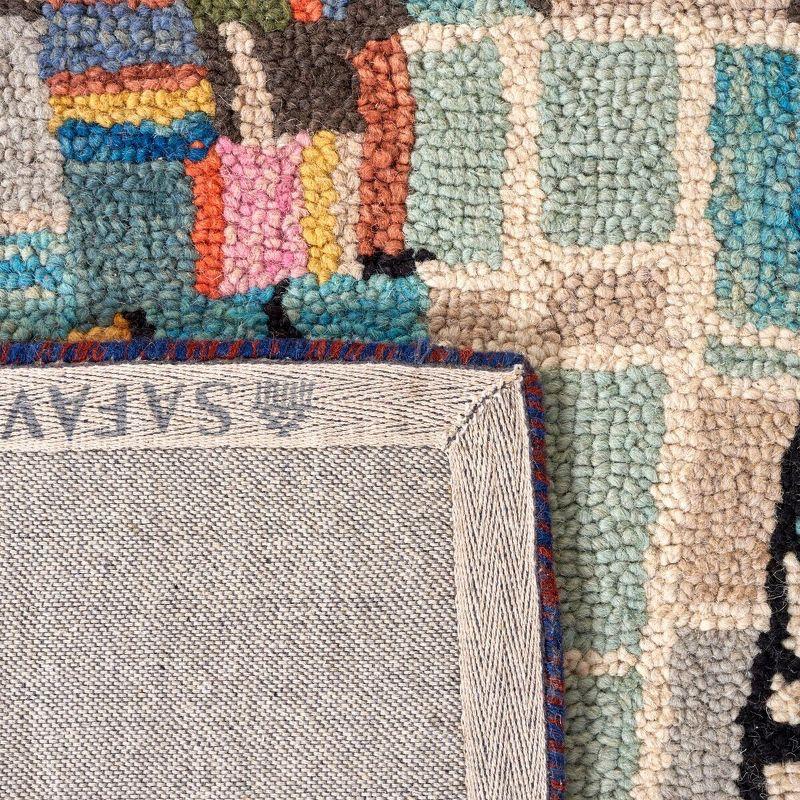 Aspen APN517 Hand Tufted Indoor Area Rug - Ivory/Black - 5'x5' - Safavieh