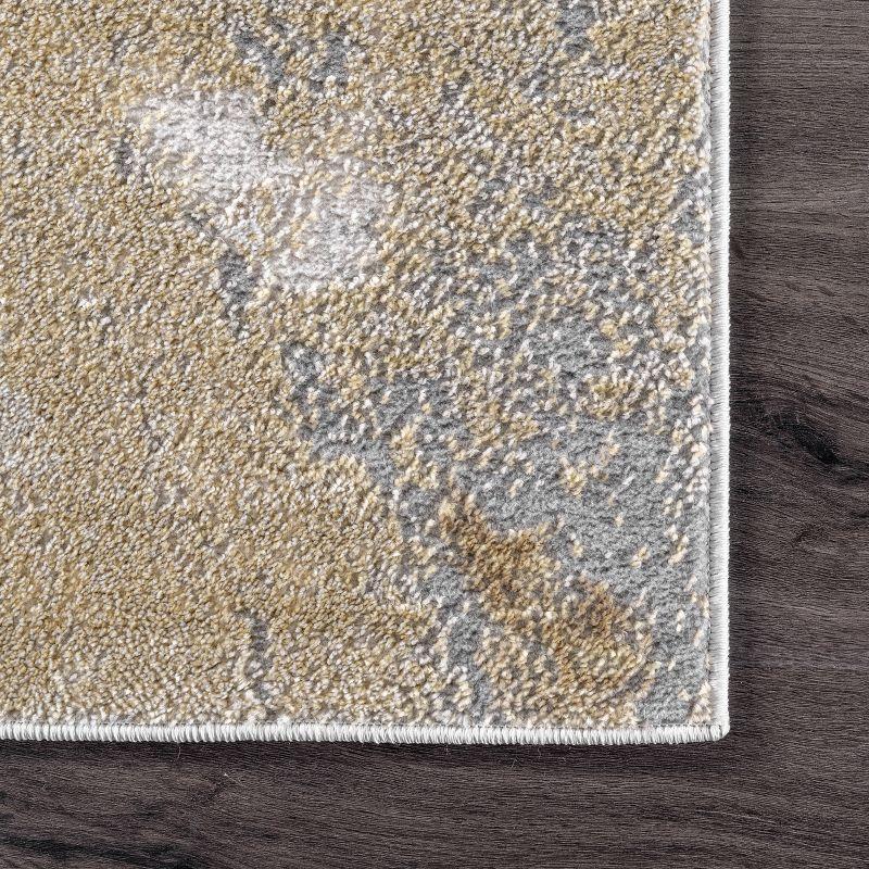 Nuloom Cyn Abstract 4x6 Indoor Area Rug for Living Room Bedroom Dining Room Kitchen, Gold/Ivory