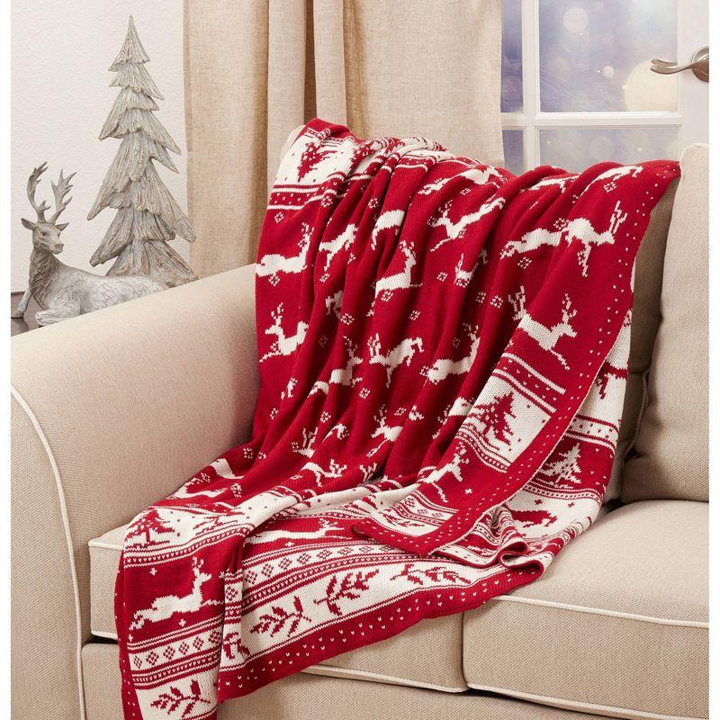 50"x60" Christmas Sweater Design Throw Blanket Red - Saro Lifestyle